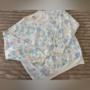 Vintage Floral Pastels Sweatshirt Cottagecore Granny Sweater